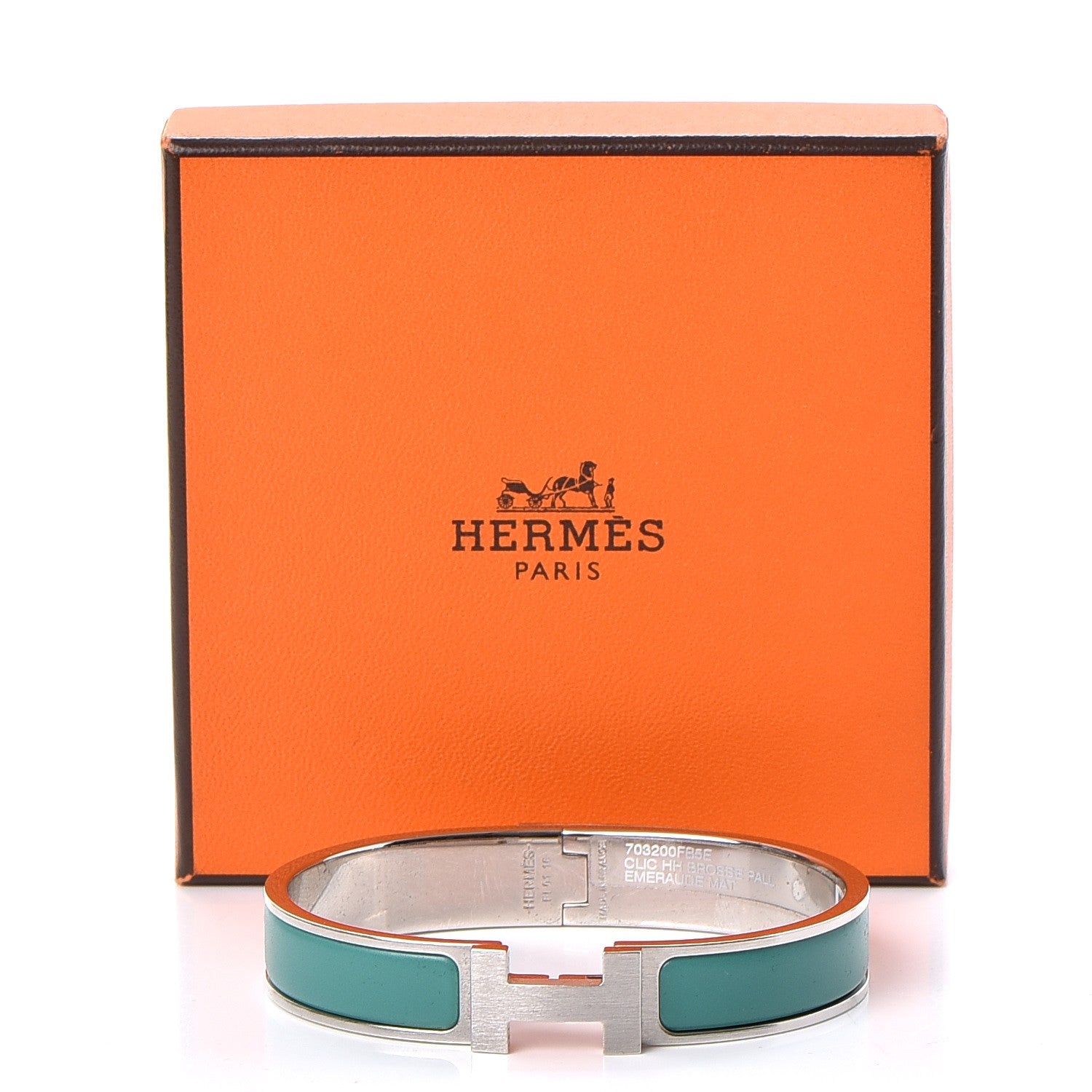 Hermes Matte Enamel Narrow Clic Clac HH Bracelet GM Emeraude 5 of 5