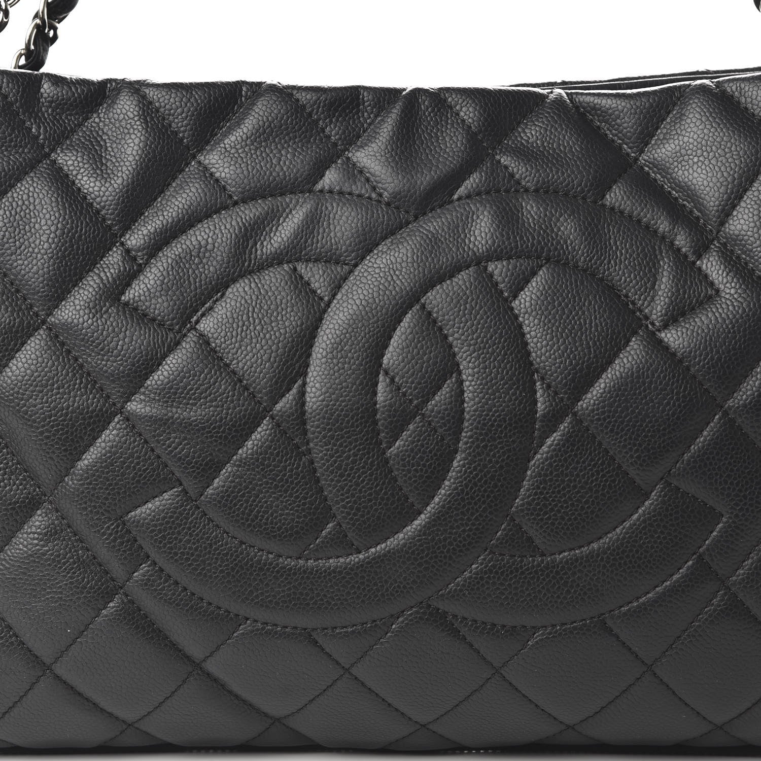 Chanel Caviar Quilted Expandable Zip Shoulder Bag Black 10 of 10
