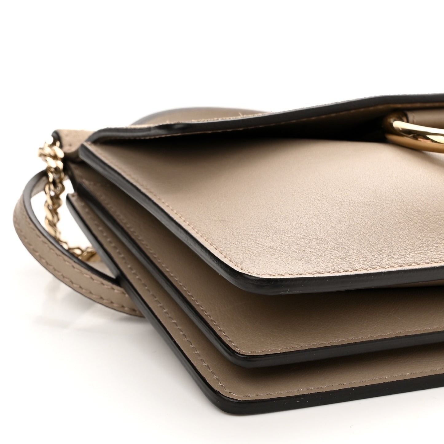Calfskin Suede Mini Chain Faye Shoulder Bag Motty Grey