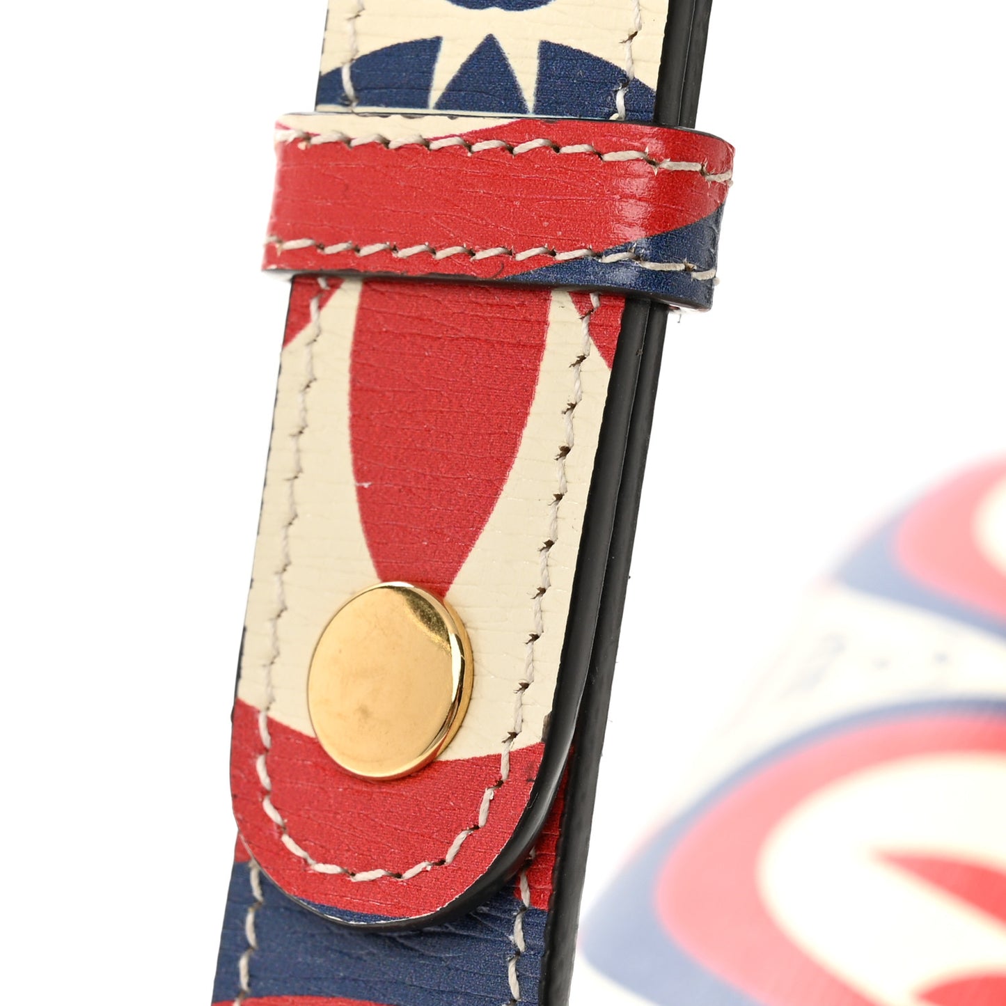 X ADIDAS Shangai Calfskin Web Trefoil Interlocking G Small Horsebit 1955 Shoulder Bag Red White Blue