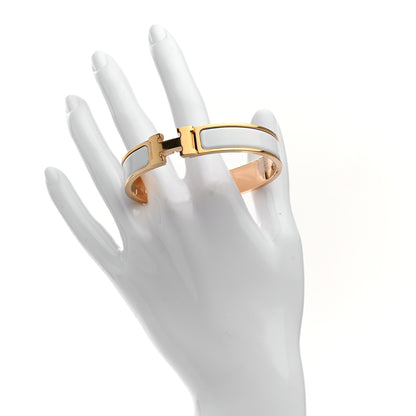 Hermes Enamel Narrow Clic Clac H Bracelet GM White 2 of 4