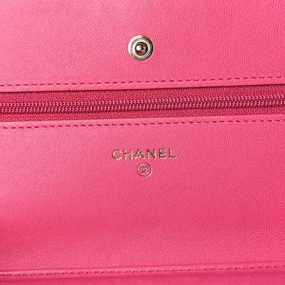 Chanel Lambskin Quilted Wallet On Chain WOC Pink 6 of 16
