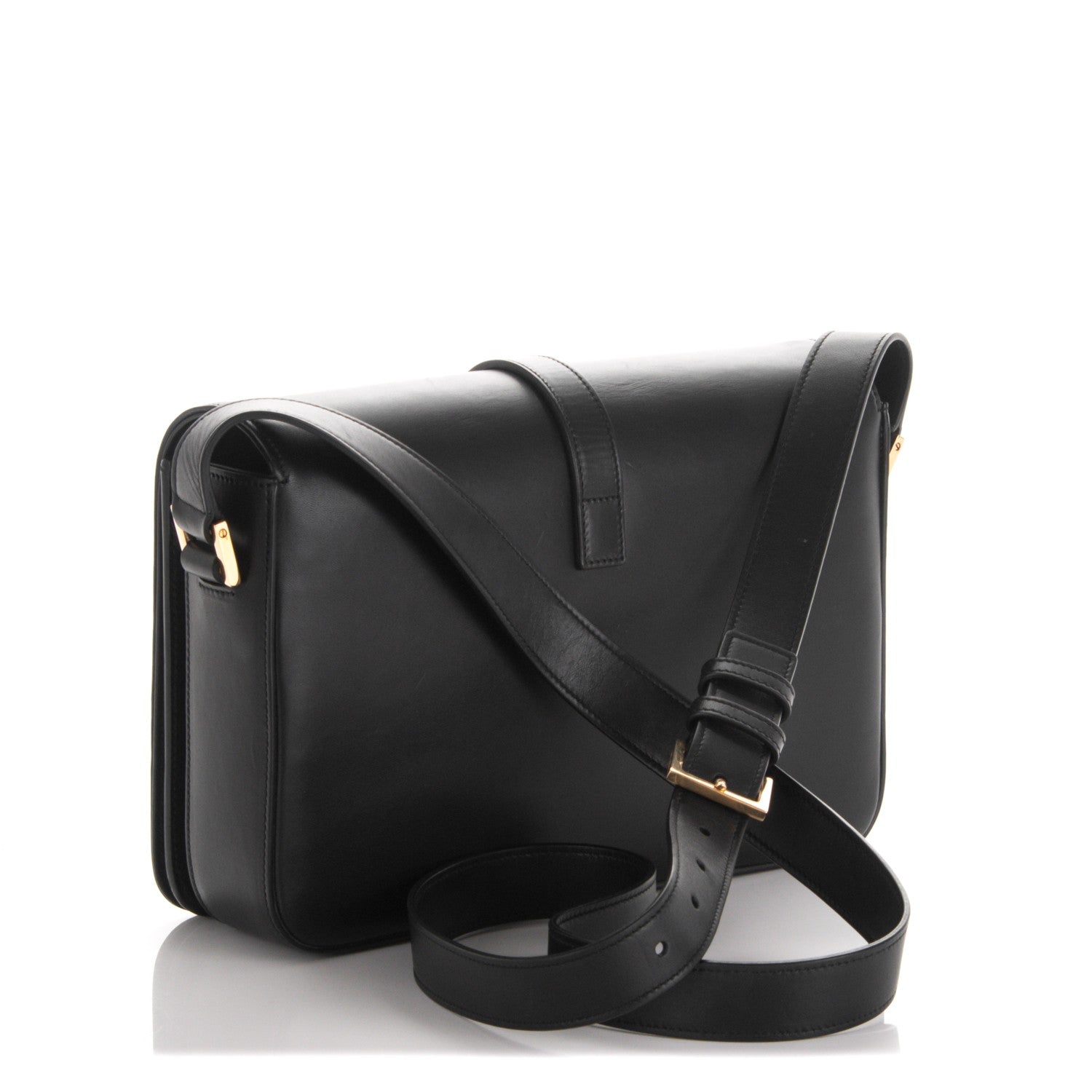 Saint Laurent Smooth Calfskin Medium Classic Monogram Universite Bag Black 3 of 6