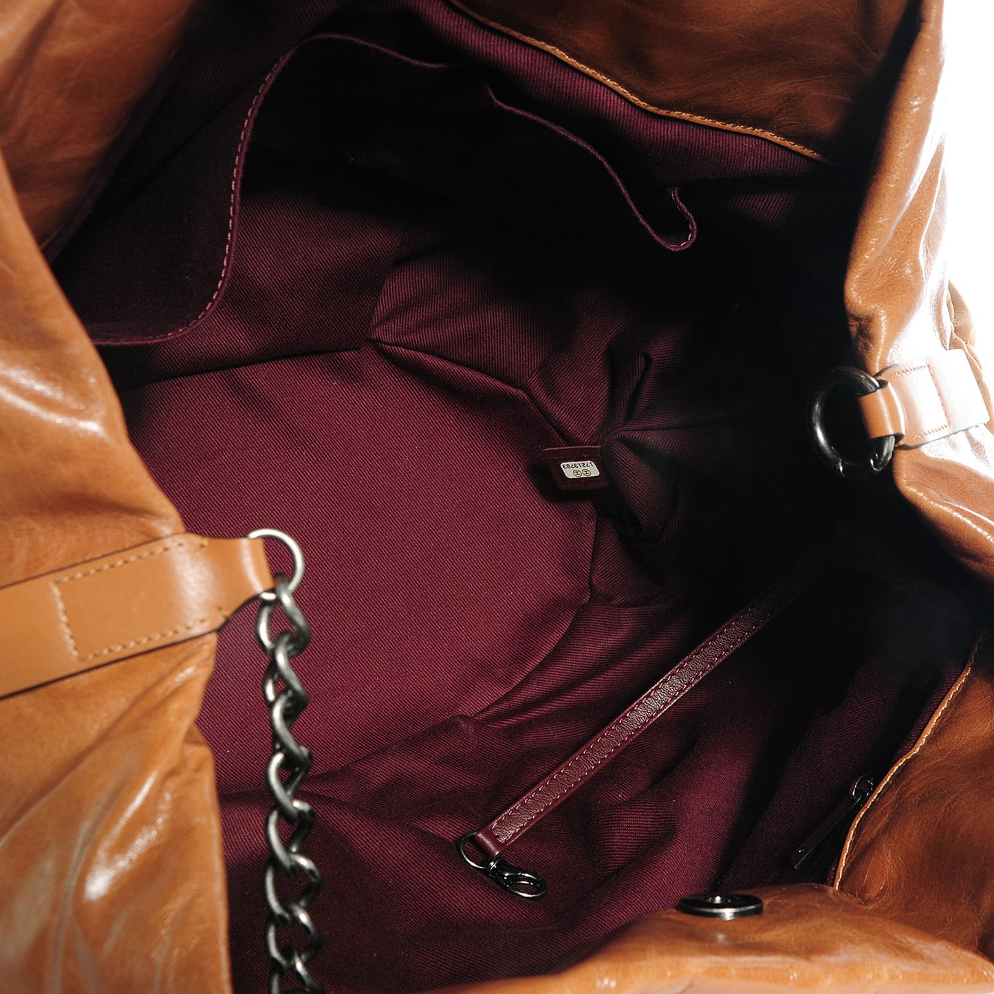 Iridescent Calfskin Large In The Mix Tote Light Brown