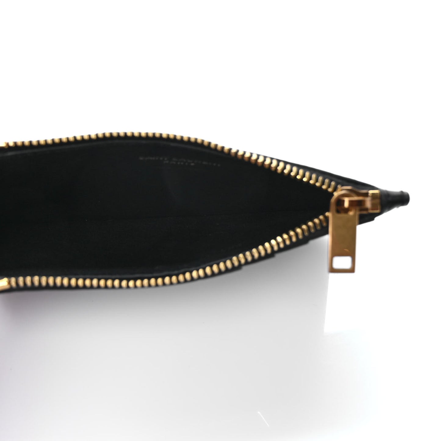 Grained Calfskin Monogram 5 Fragments Zip Pouch Card Holder Black