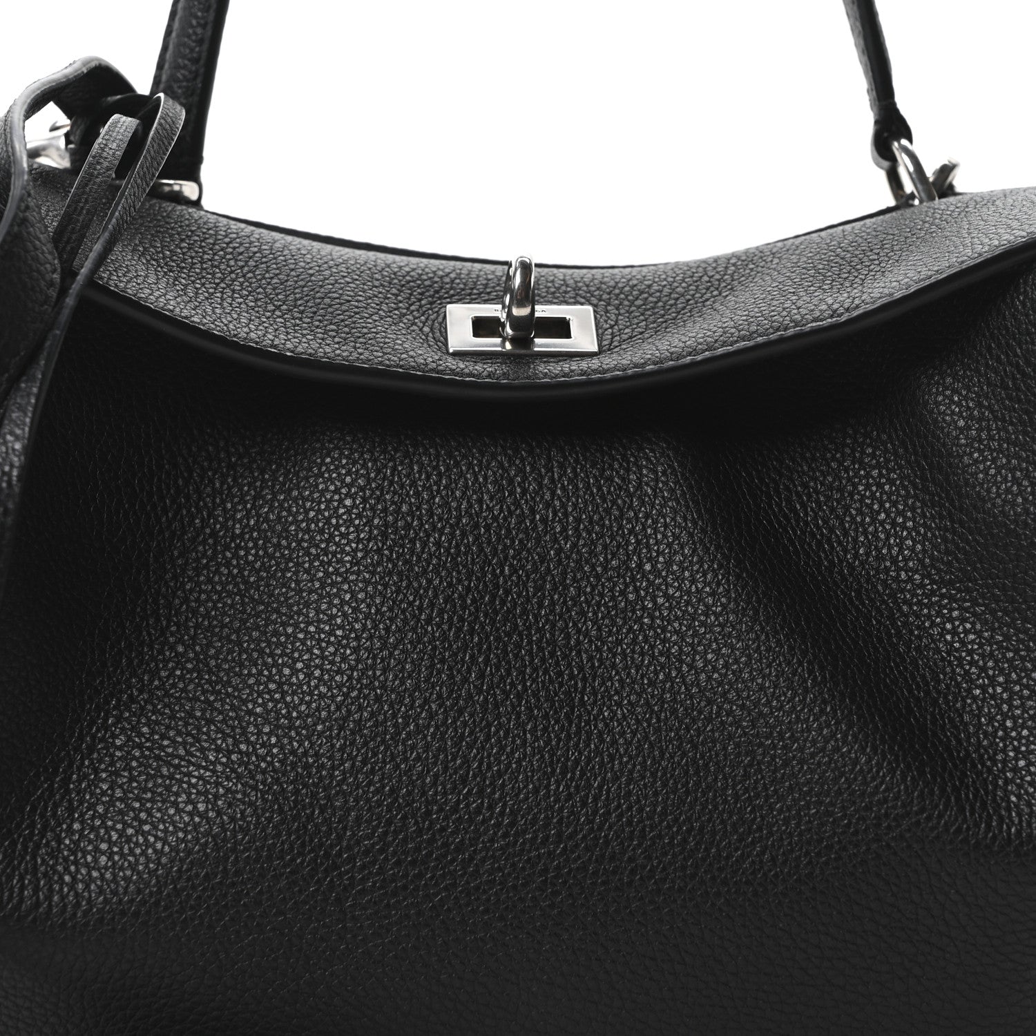 Balenciaga Grained Calfskin Small Rodeo Top Handle Handbag Black 8 of 10