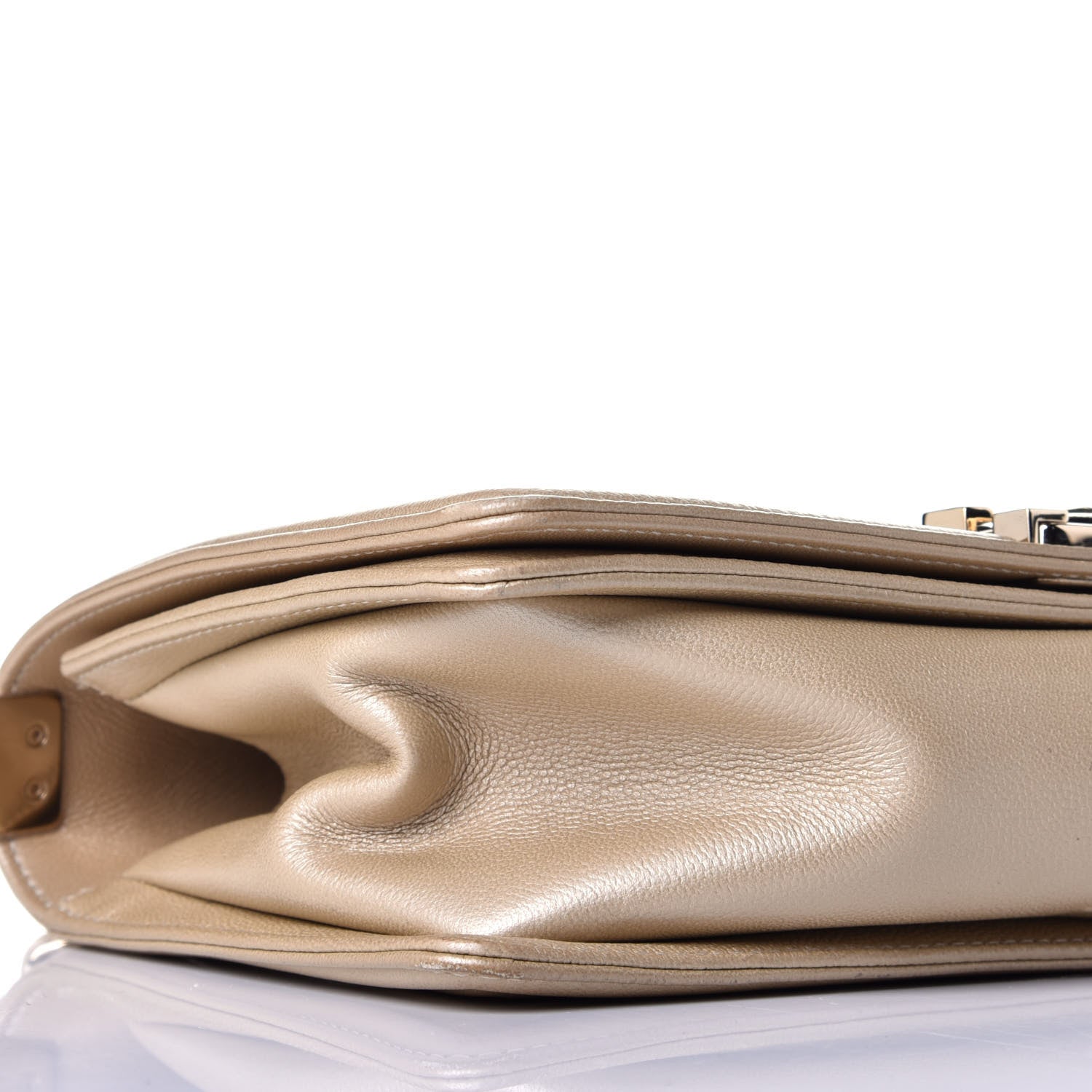 Chanel Metallic Caviar Quilted Medium Boy Flap Light Gold 8 of 11
