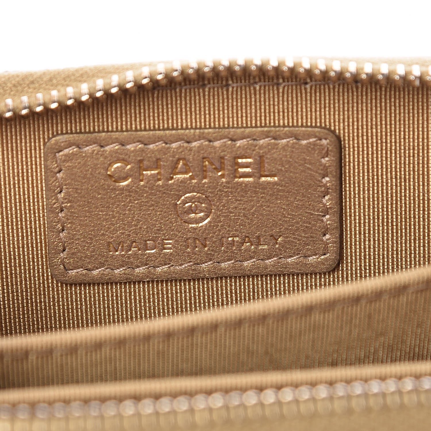 Chanel Metallic Lambskin Egyptian Amulet Zip Coin Purse Gold 6 of 10