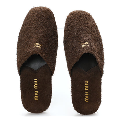 Miu Miu Scamosciato Slippers 38 Bruciato 2 of 9