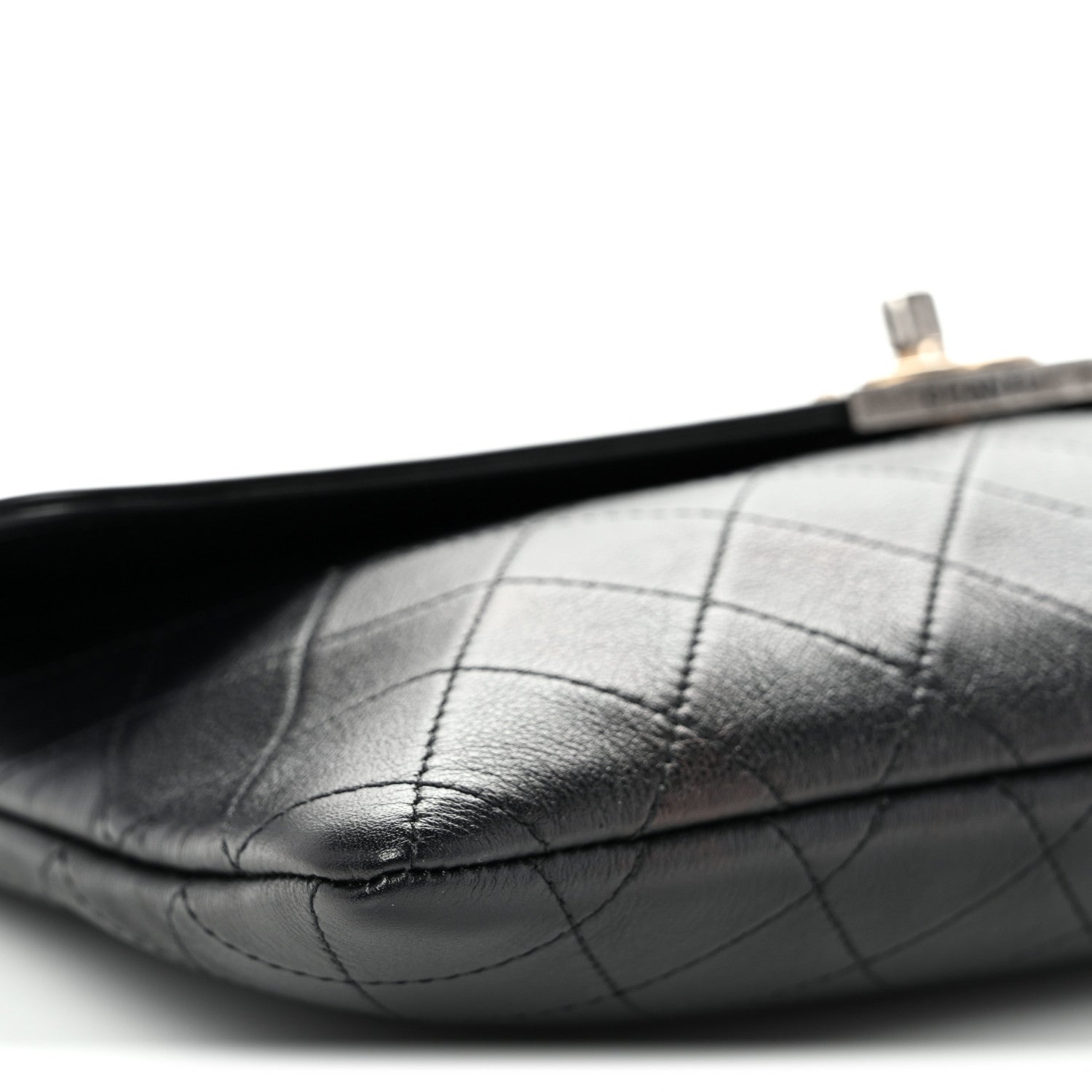 Chanel Lambskin Quilted Sleek And Chic Clutch Black Black 10 of 11