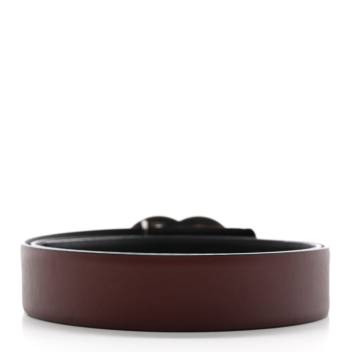 Calfskin CC Reversible Belt 80/32 Black Burgundy