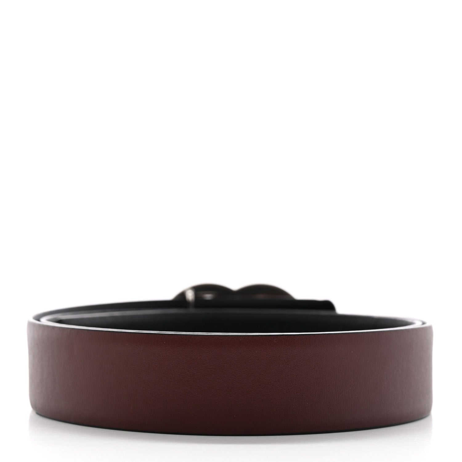 Chanel Calfskin CC Reversible Belt 80/32 Black Burgundy 2 of 8