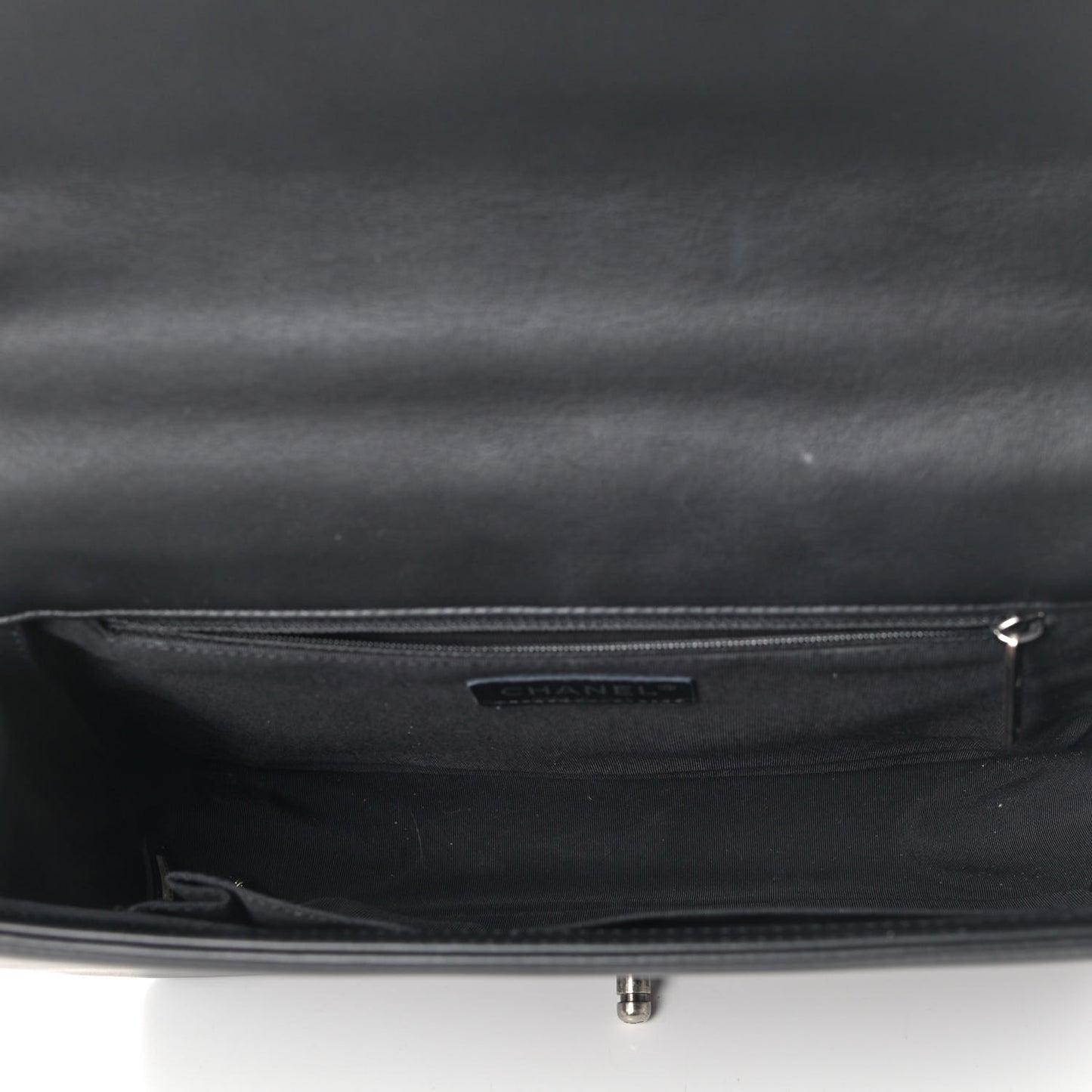 Lambskin Quilted Large Boy Flap Black