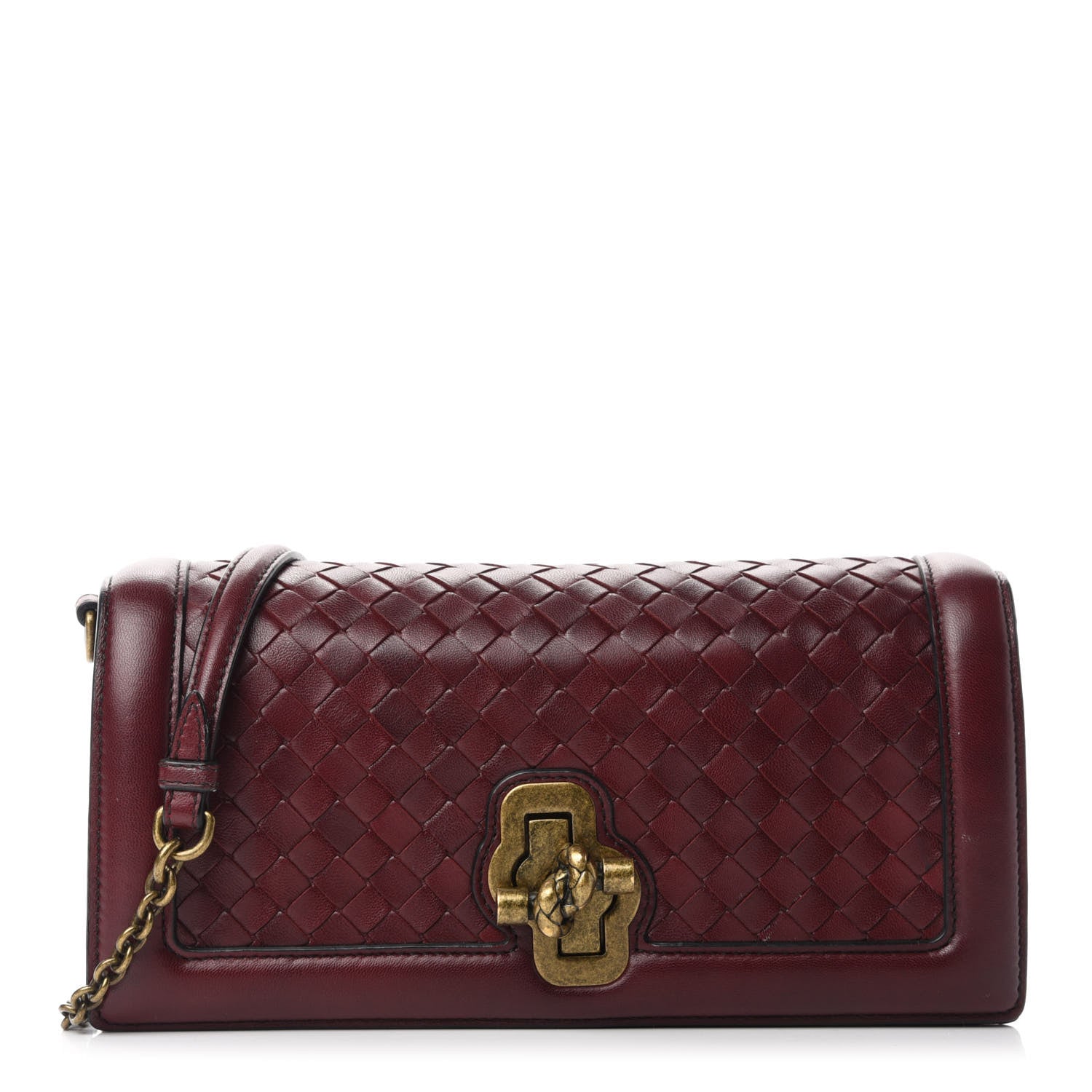 Bottega Veneta Nappa Intrecciato Olimpia Knot Clutch Red 1 of 10