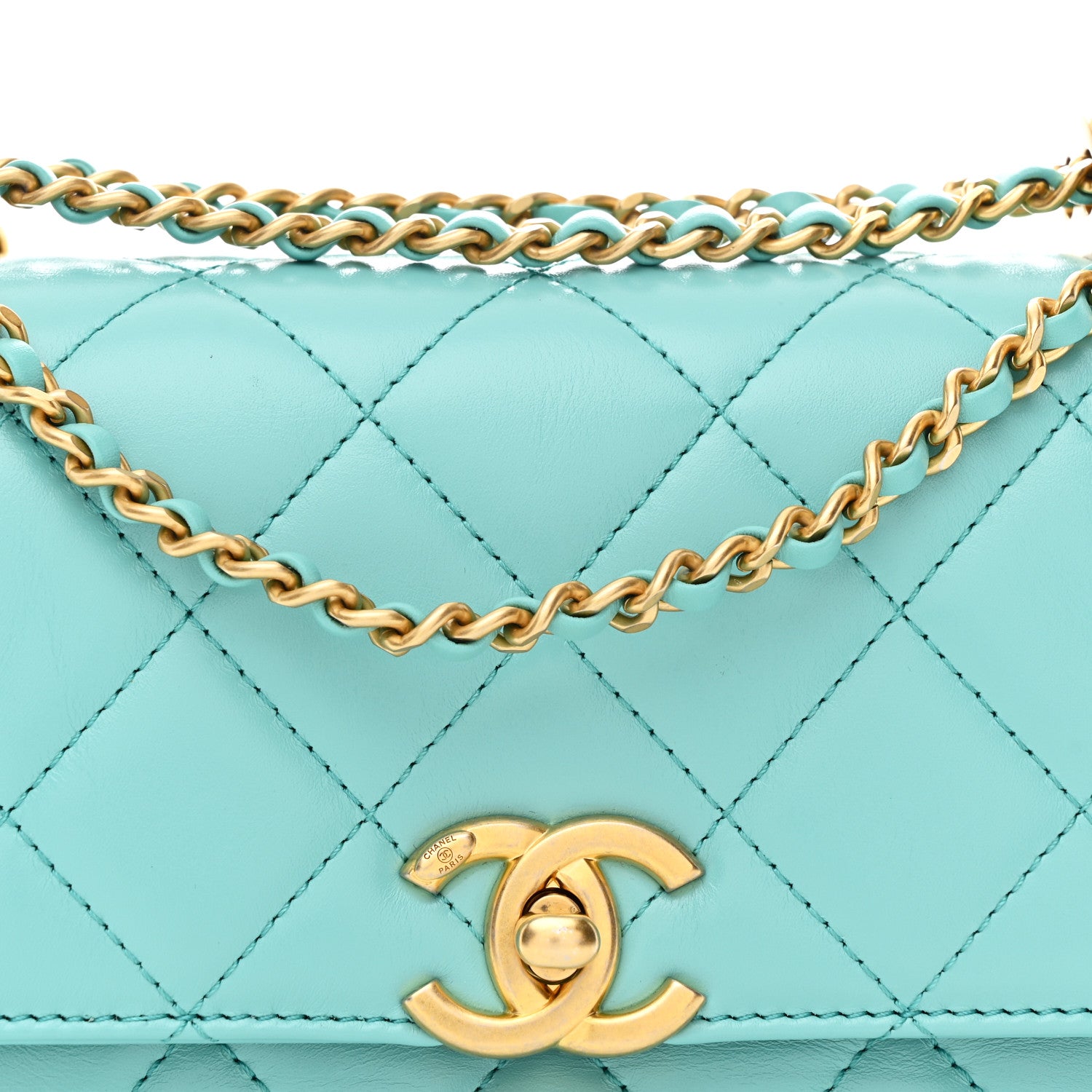 Chanel Calfskin Quilted Mini Perfect Fit Flap Turquoise 8 of 10
