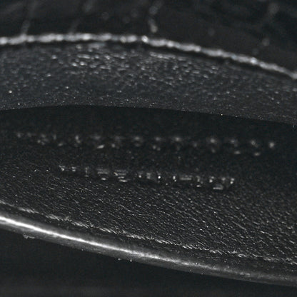 Saint Laurent Calfskin Crocodile Embossed Mini Classic Monogram Cassandra Top Handle Black 7 of 12