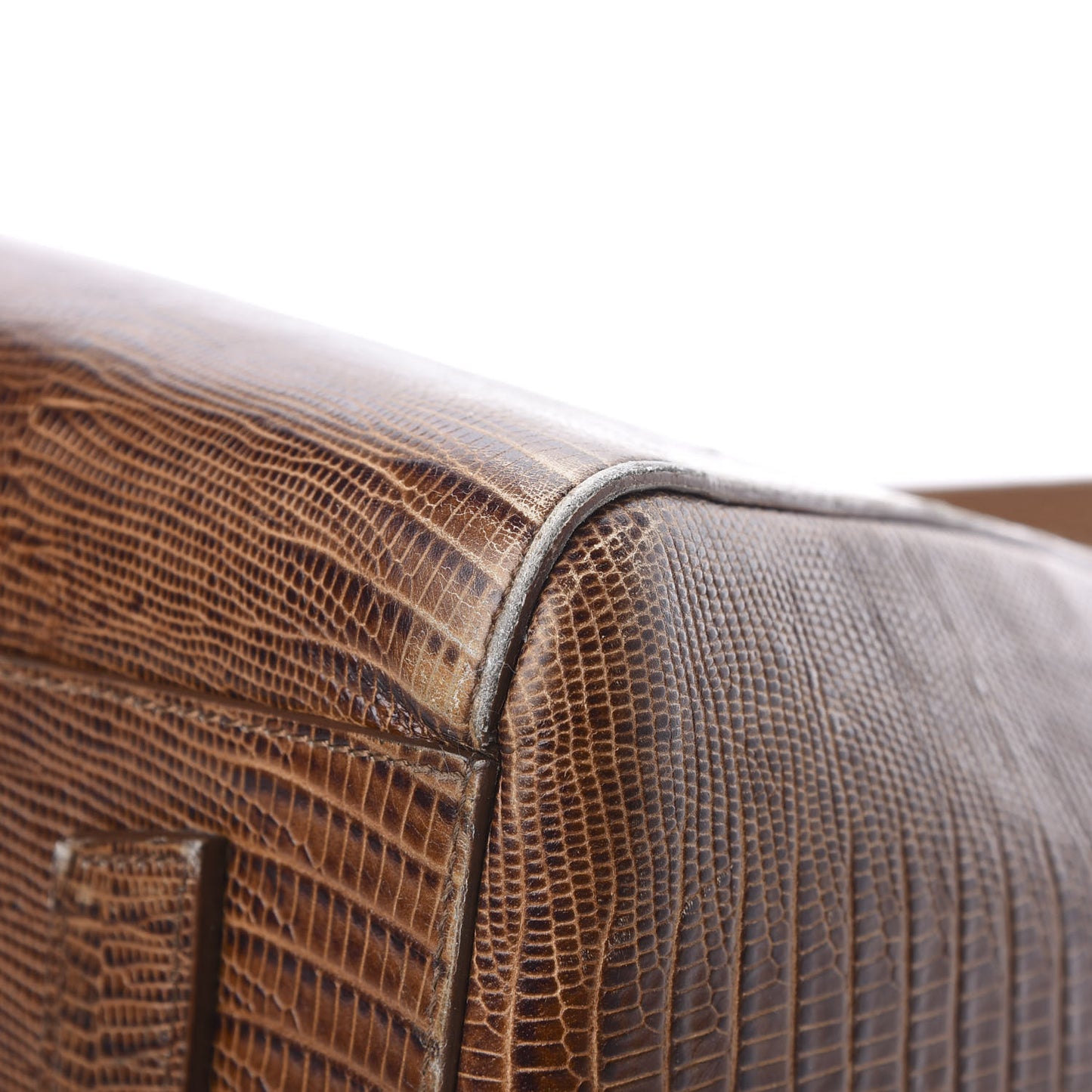 Calfskin Lizard Embossed Medium Antigona Brown