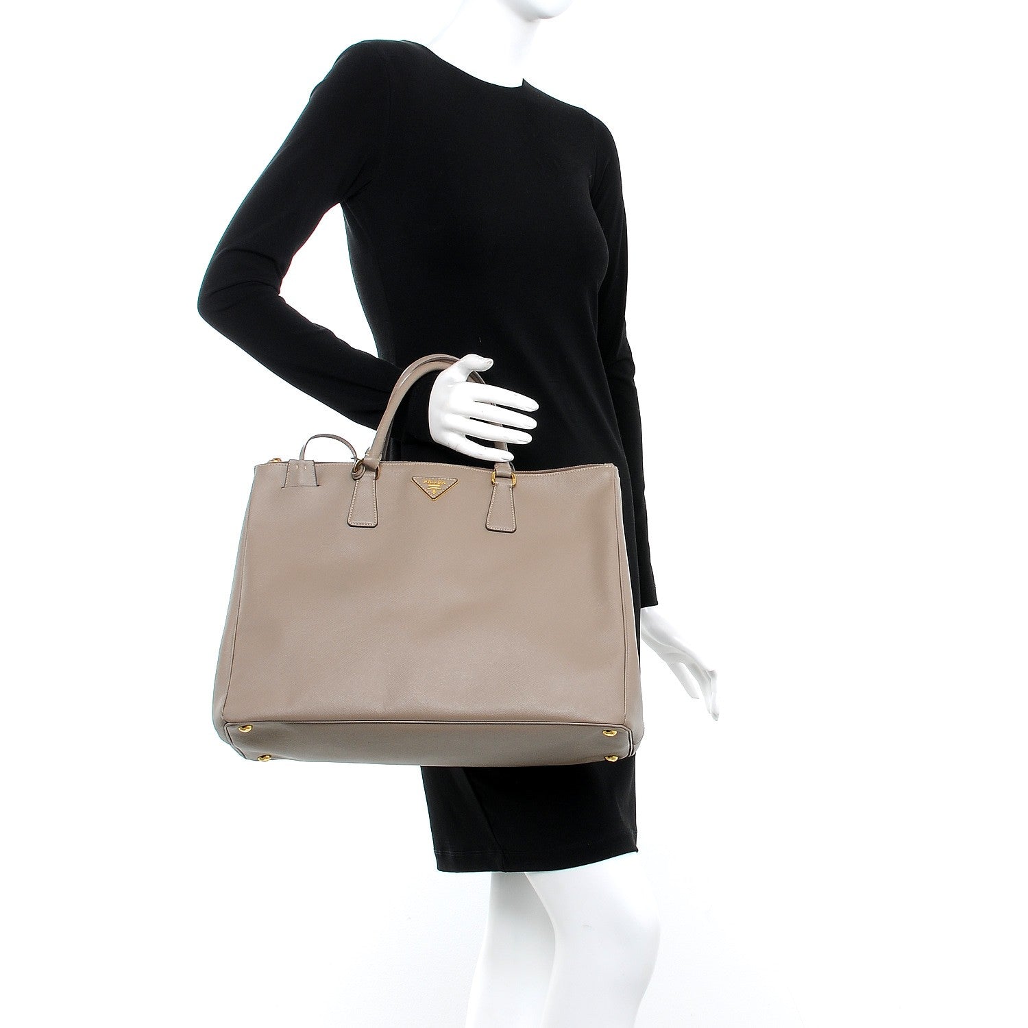 Prada Saffiano Lux Extra Large Galleria Double Zip Tote Argilla 2 of 13