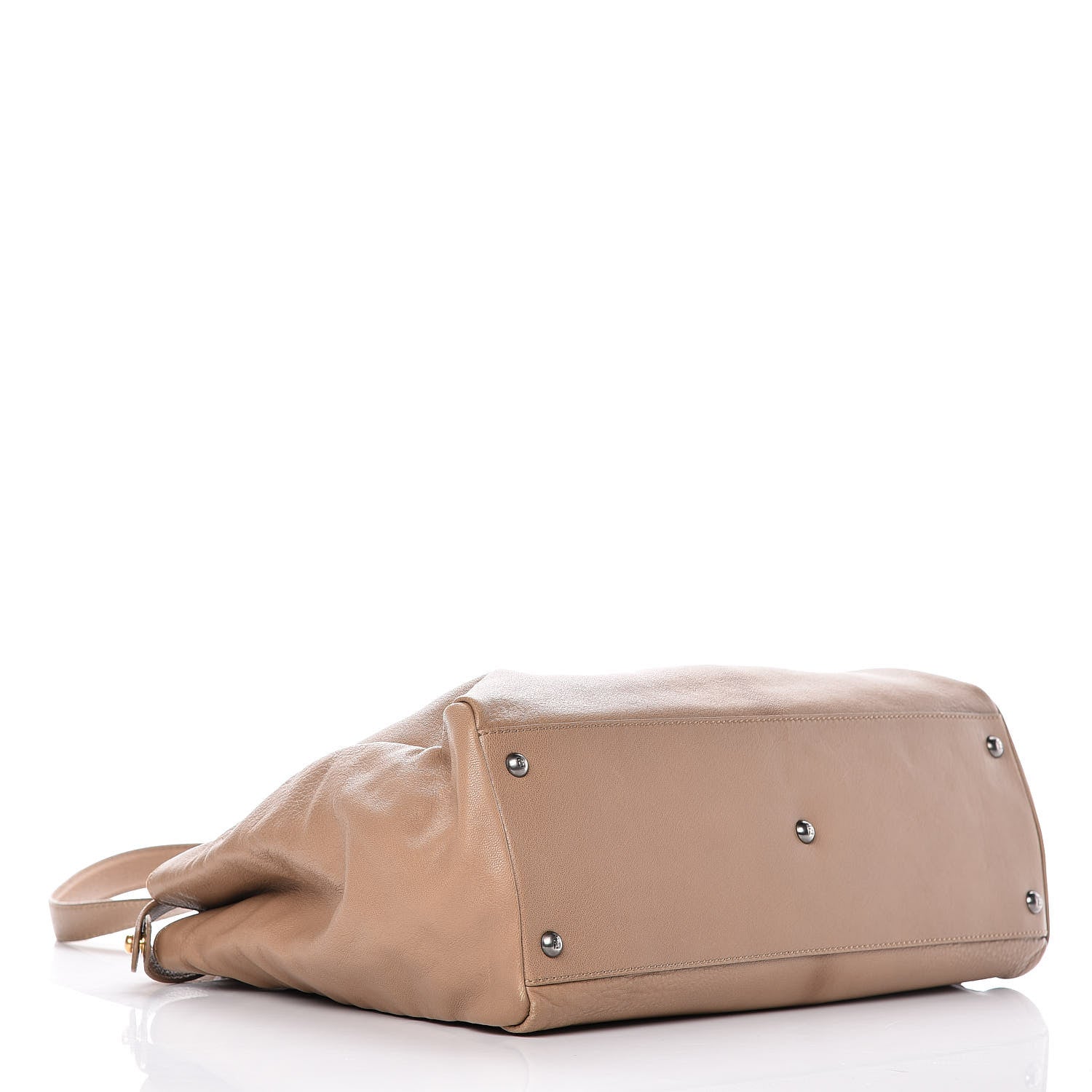 Fendi Goatskin Watersnake Large Peekaboo Iconic Satchel Taupe Phard 4 of 19