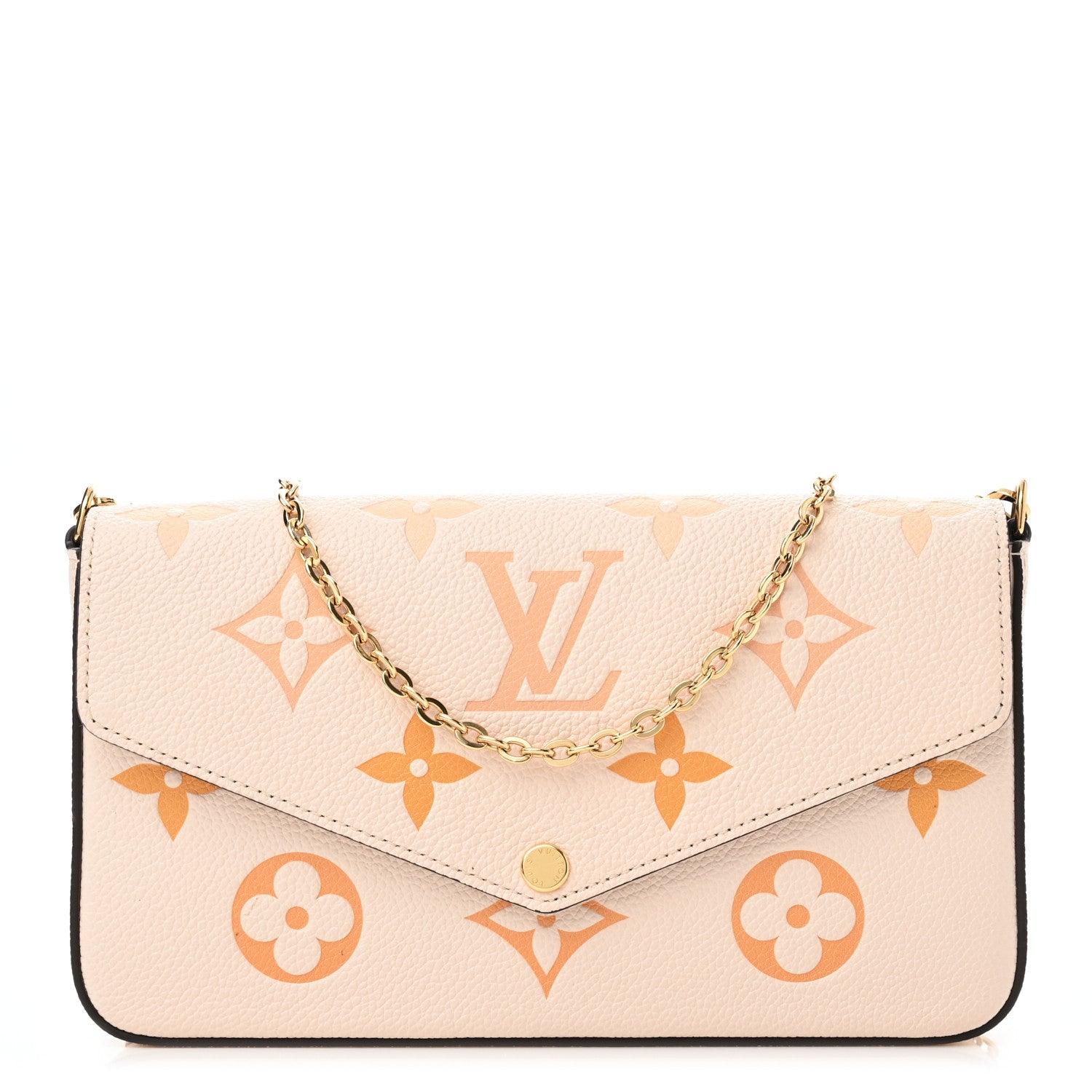 Louis Vuitton Empreinte Monogram Giant By The Pool Felicie Pochette Chain Wallet Cream Saffron 3 of 11