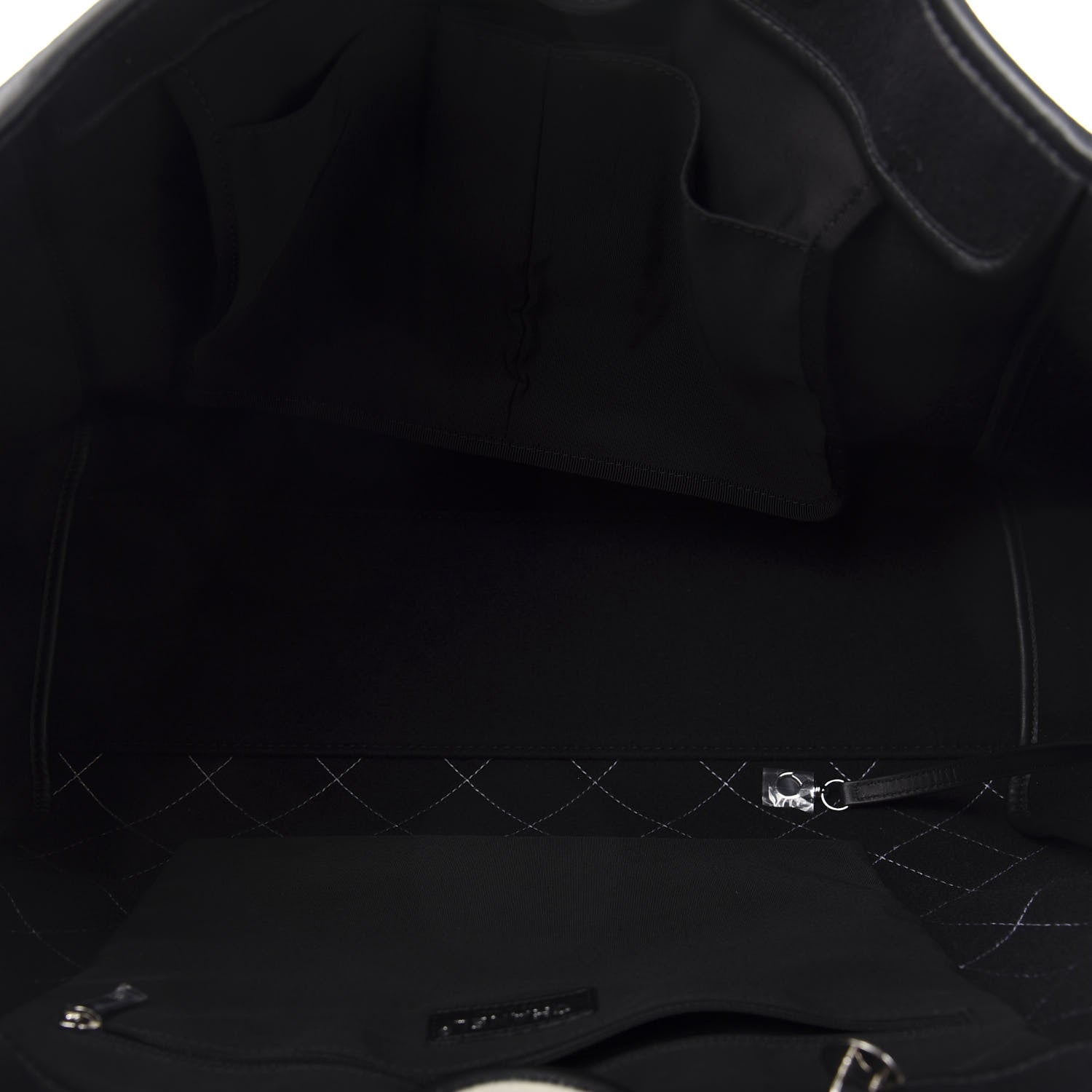 Chanel Wool Felt Calfskin Large Deauville Tote Black White 5 of 10