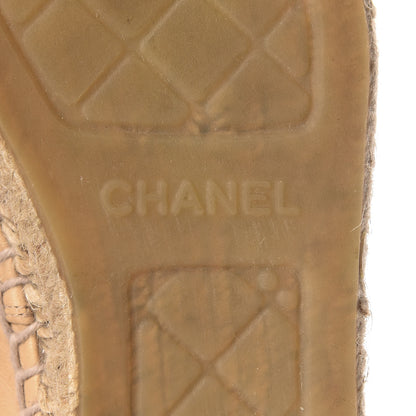 Chanel Lambskin CC Espadrilles 36 Beige Black 7 of 8