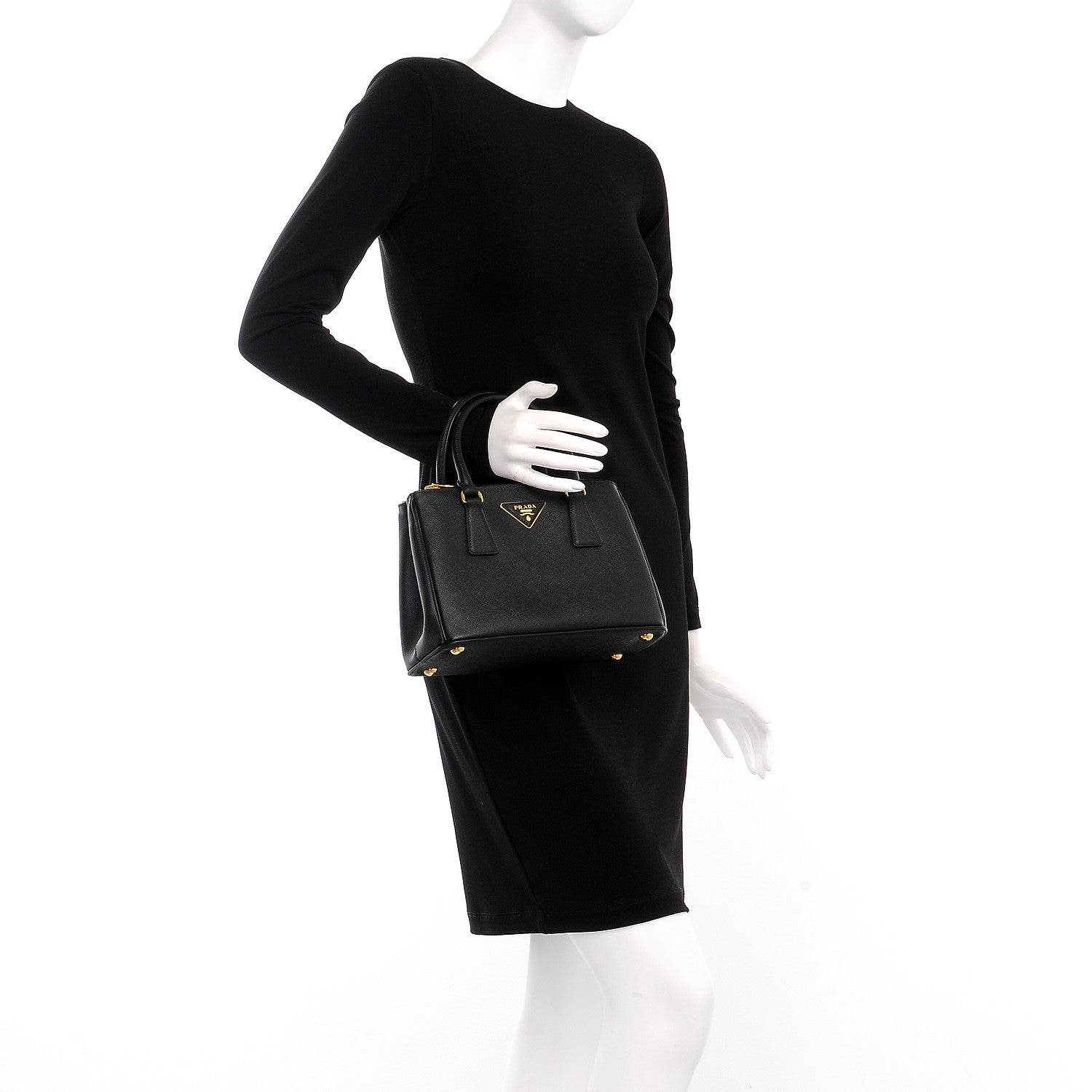 Prada Saffiano Lux Small Galleria Double Zip Tote Black 3 of 9