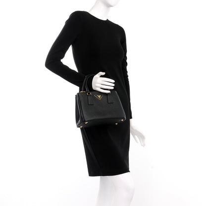 Prada Saffiano Lux Small Galleria Double Zip Tote Black 3 of 9