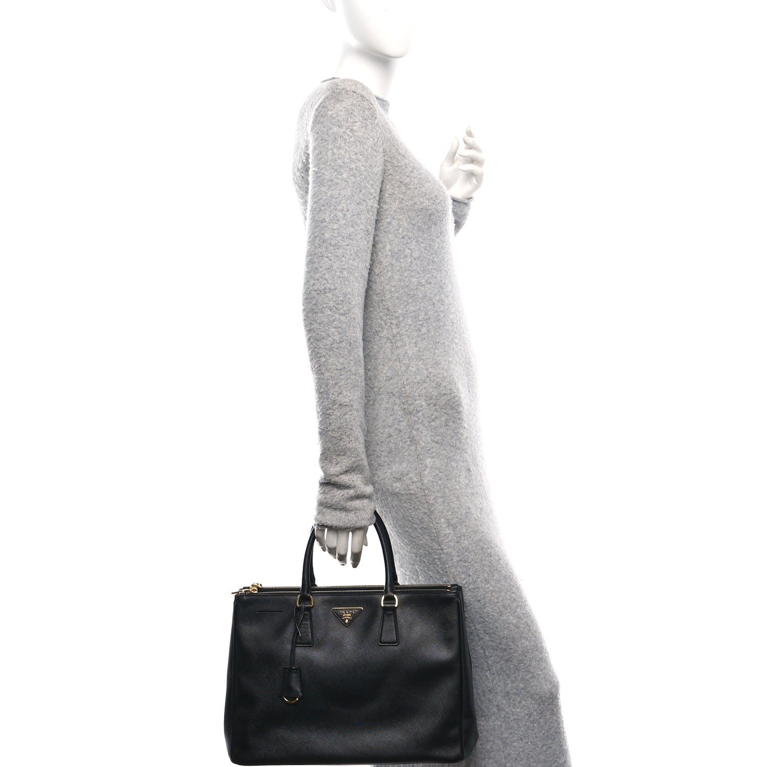 Prada Saffiano Lux Large Galleria Double Zip Tote Black 2 of 11