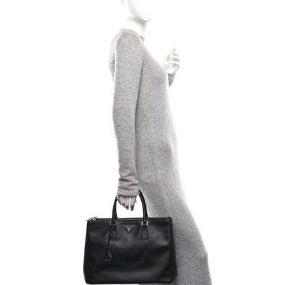 Prada Saffiano Lux Large Galleria Double Zip Tote Black 2 of 11