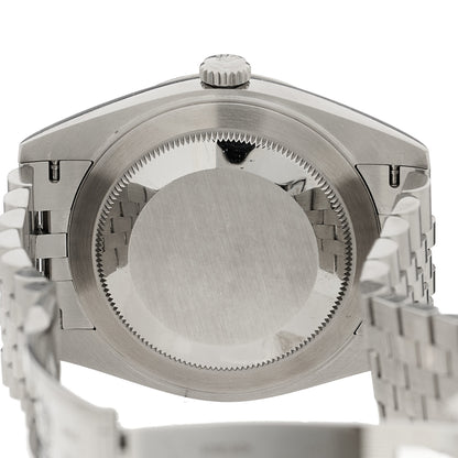 Rolex Stainless Steel 18K White Gold Diamond 41mm Oyster Perpetual Datejust Watch Black 126334 4 of 5