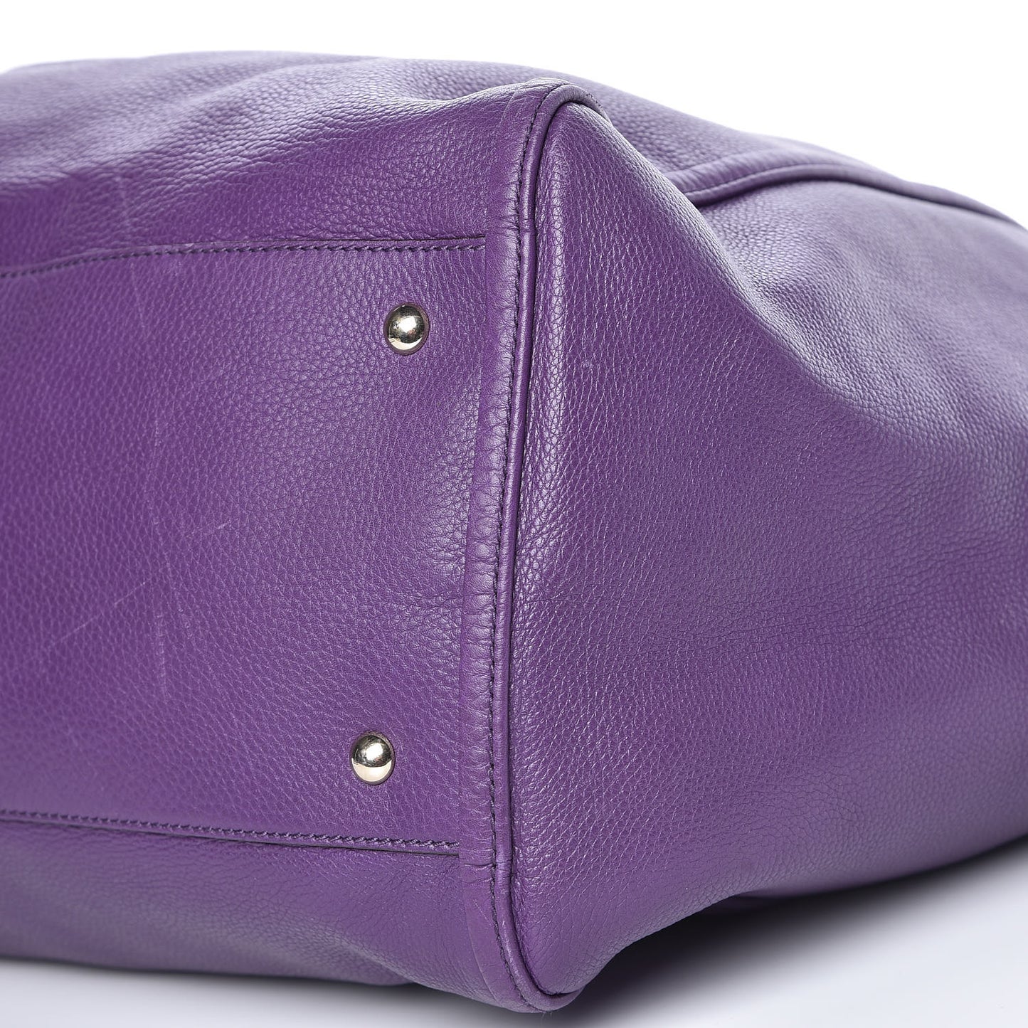 Pebbled Calfskin Large Soho Shoulder Bag Shine Purple