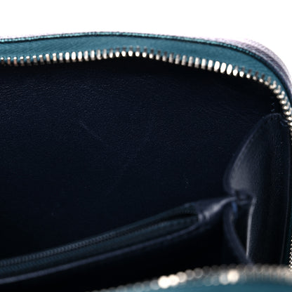 Chanel Iridescent Caviar Quilted Medium CC Filigree Vanity Case Dark Turquoise 10 of 10
