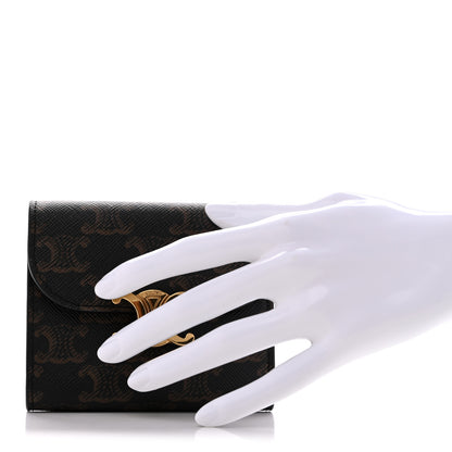 Celine Triomphe Canvas Small Triomphe Wallet Tan 2 of 8