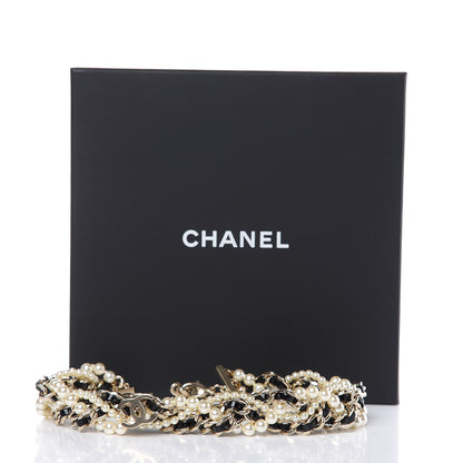 Chanel Pearl CC Chain Choker Necklace Black Gold 5 of 5
