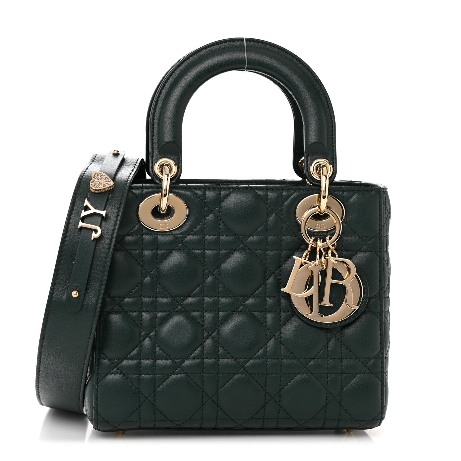Christian Dior Lambskin Cannage Small My ABCDior Lady Dior Dark Green 1 of 10