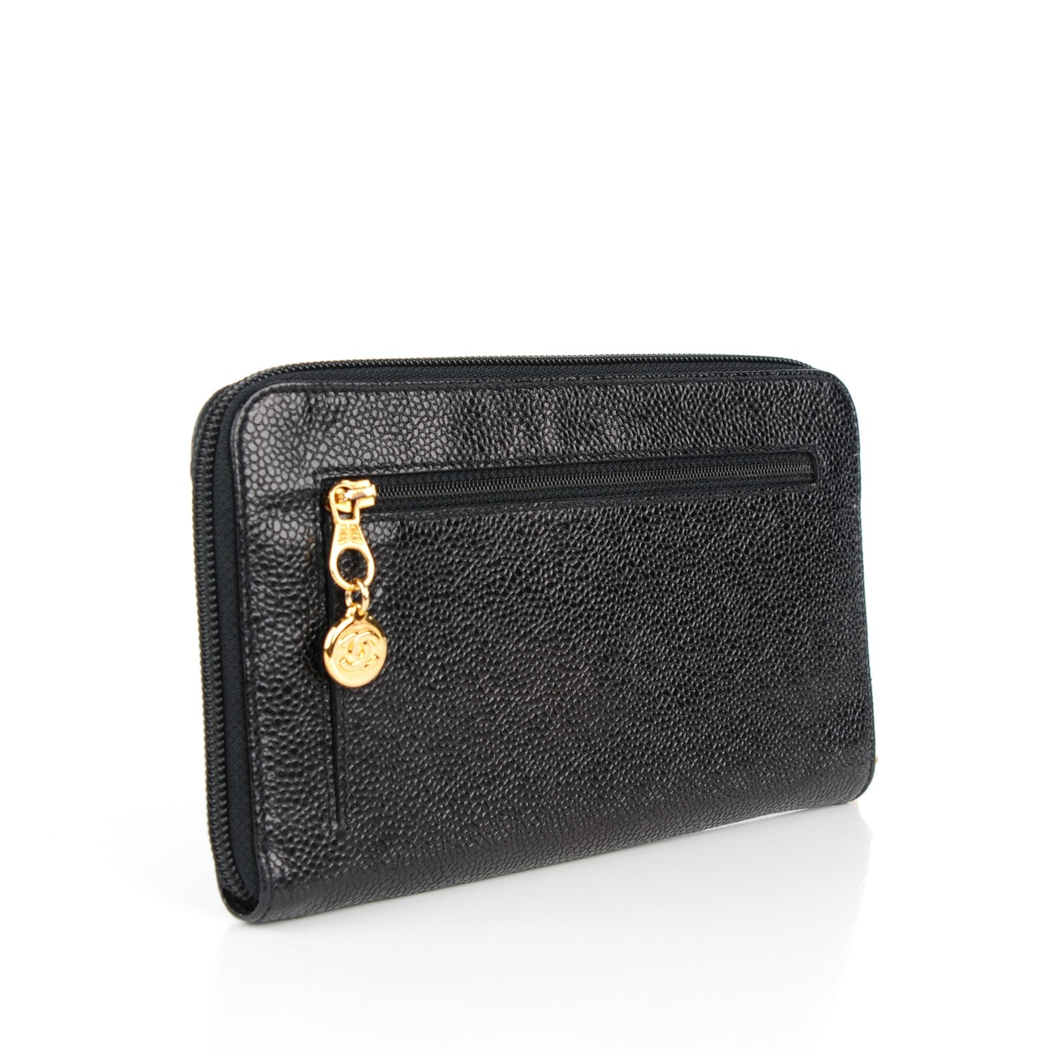Chanel Caviar Large Timeless CC Zip Around Wallet Black 3 of 9