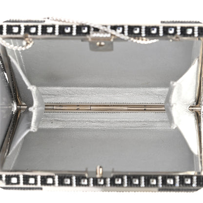 Judith Leiber Crystal Minaudiere Clutch Black Silver 4 of 10