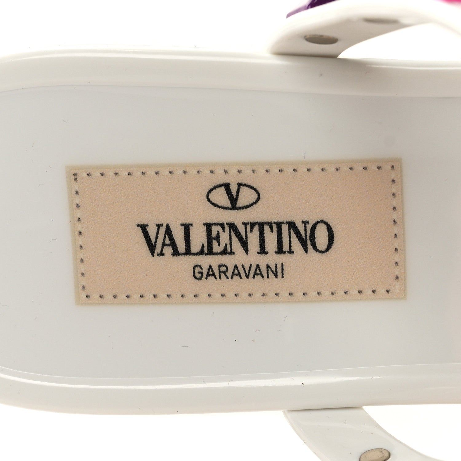 Valentino Garavani PVC Jelly Rockstud Caged Flat Thong Sandals 36 White Multicolor 7 of 8