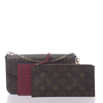 Louis Vuitton Monogram Pochette Felicie Chain Wallet Fuchsia 3 of 12
