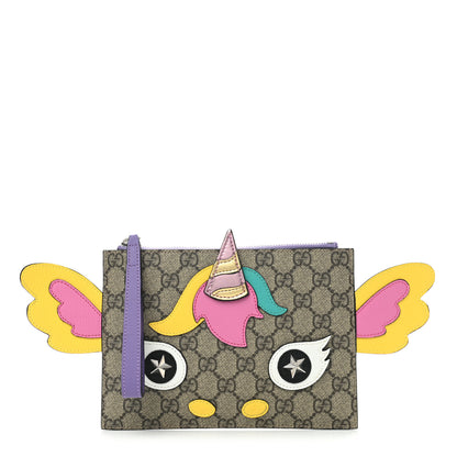 Gucci GG Supreme Monogram Kid's Unicorn Zip Pouch Multicolor 1 of 8