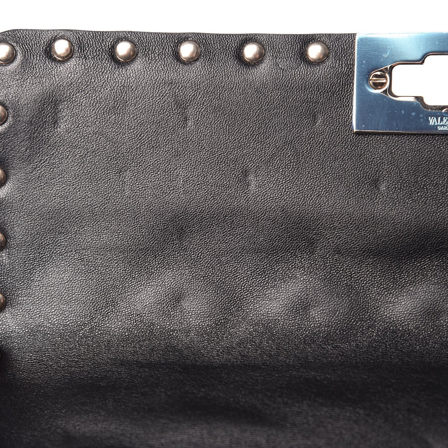 Lambskin Medium Rockstud Spike Shoulder Bag Black