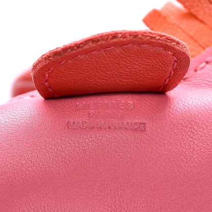 Hermes Milo Lambskin Grigri Rodeo Bag Charm PM Rose Azalee Orange Poppy Rouge Indien 3 of 4