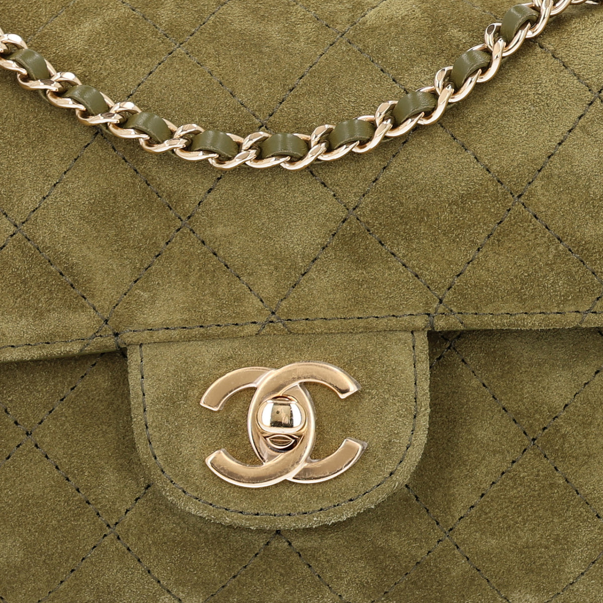 Chanel Suede Calfskin Mini Souplissimo Flap Khaki 8 of 10