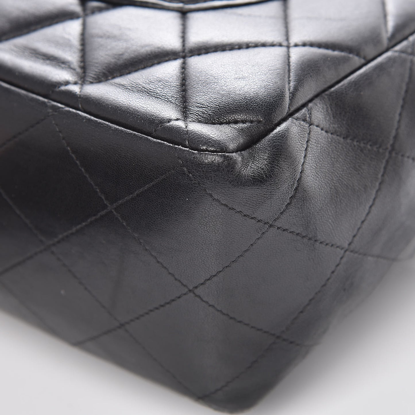 Lambskin Quilted Jumbo Single Flap Black