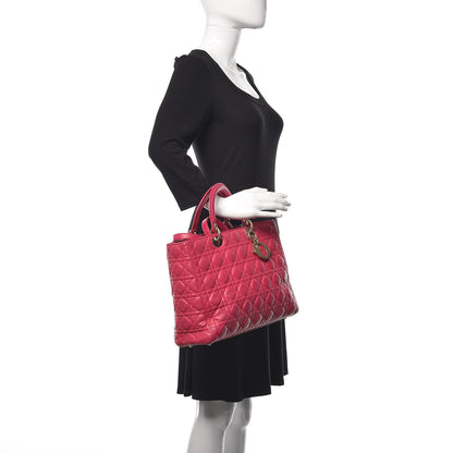 Christian Dior Lambskin Cannage Large Lady Dior Fuchsia 2 of 17
