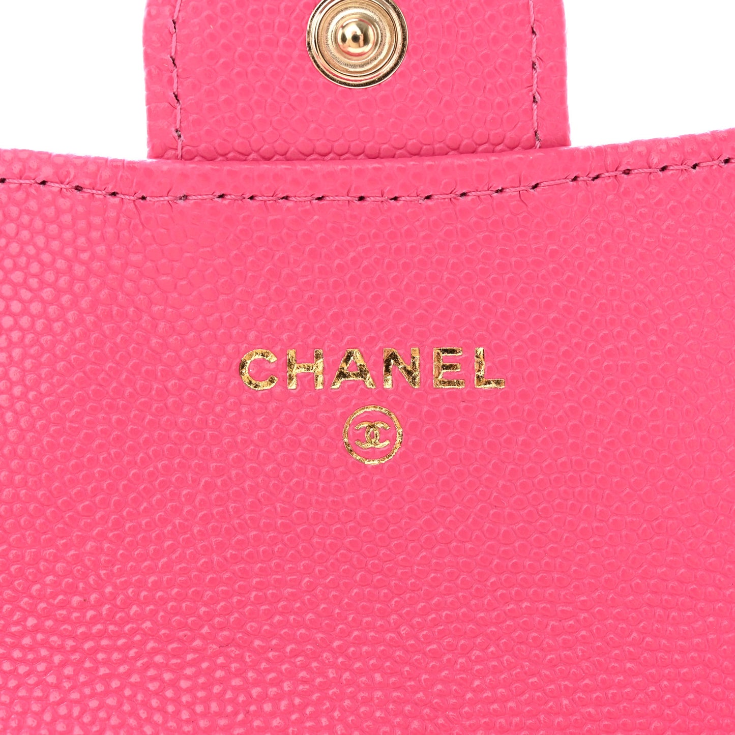 Caviar Quilted Flap Card Holder Wallet Pink