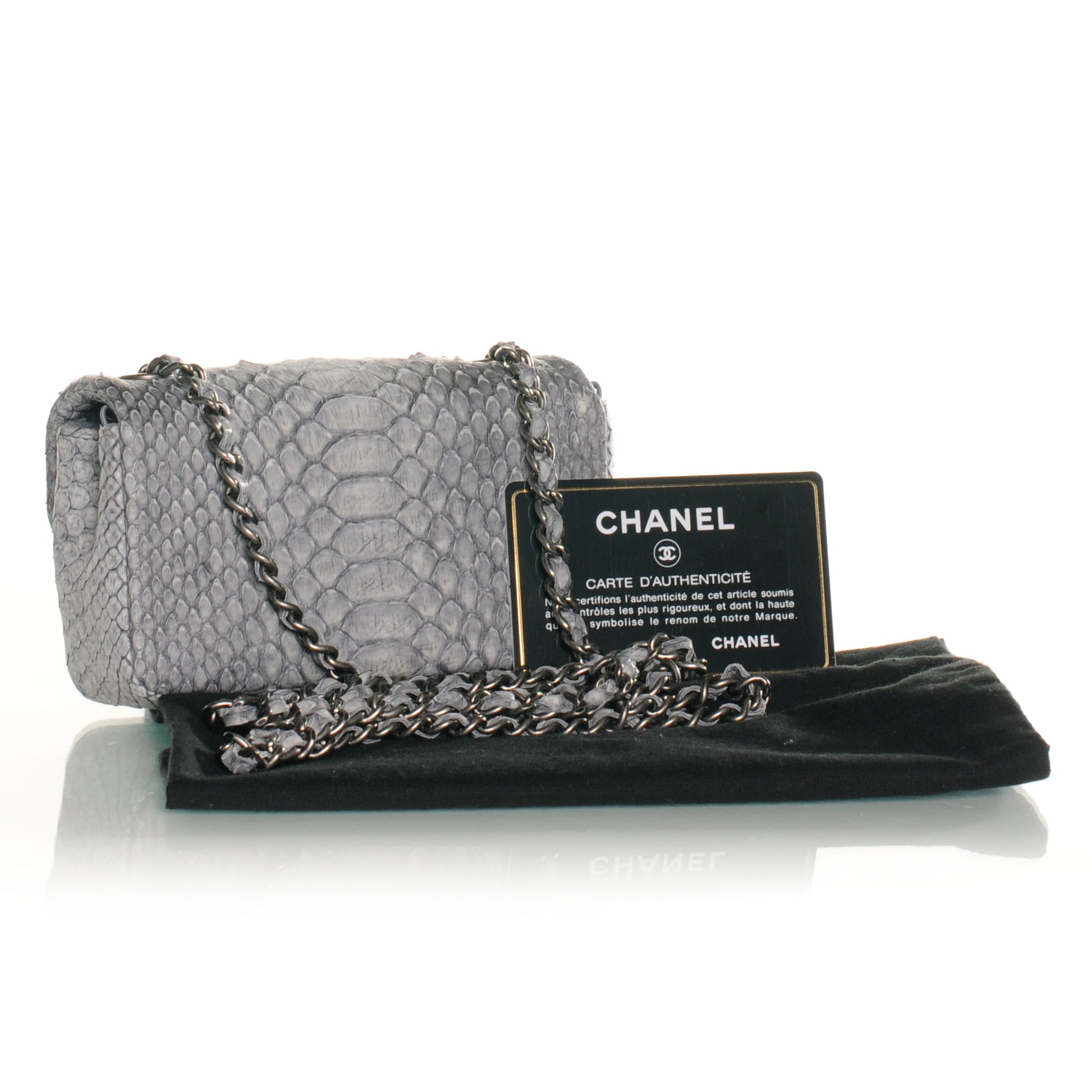 Chanel Python Extra Mini Flap Grey 4 of 7
