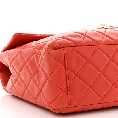Chanel Lambskin Quilted XL Maxi Single Flap Red 9 of 15