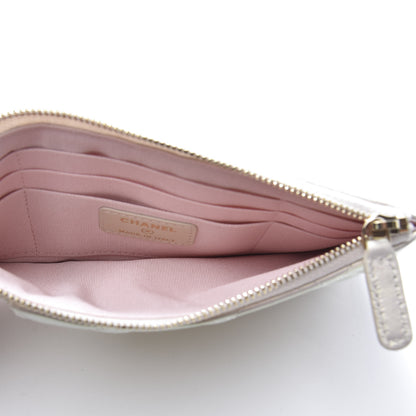 Chanel Iridescent Lambskin Quilted Classic Flat Wallet Pouch Ivory 5 of 10